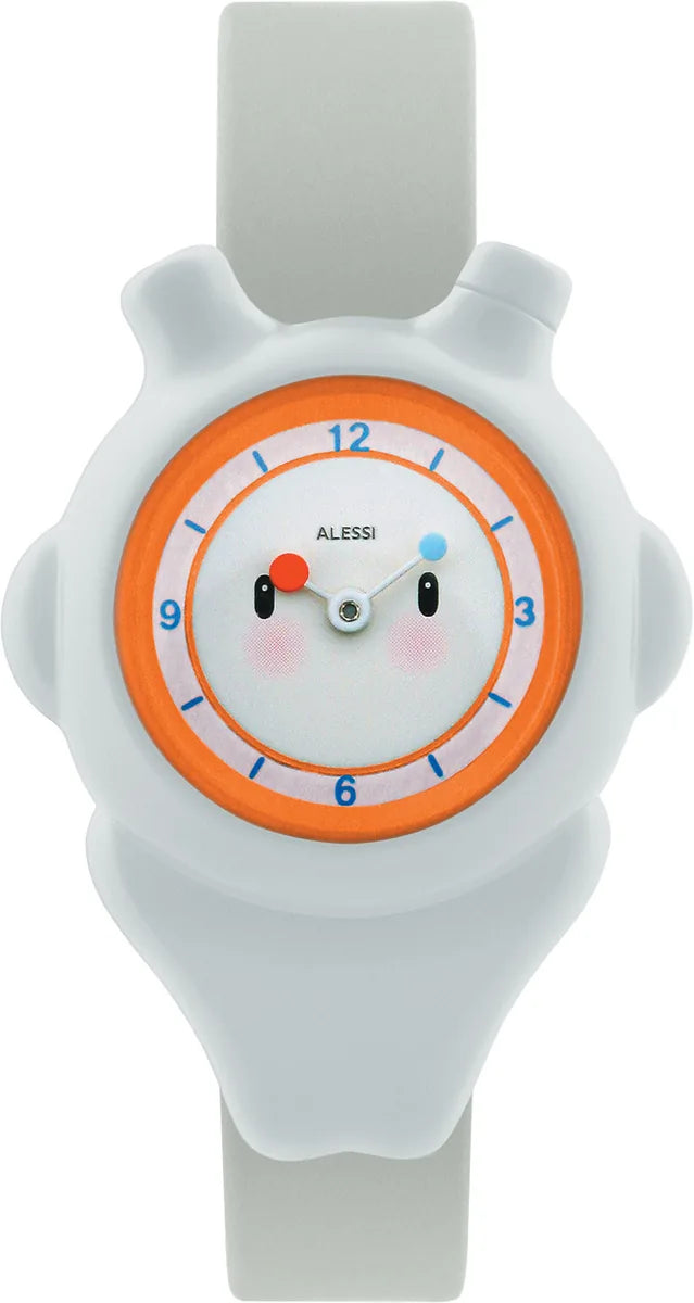 Alessi — Space-bimba AL23001 | Orologio da polso in poliuretano bianco — design italiano Alessi