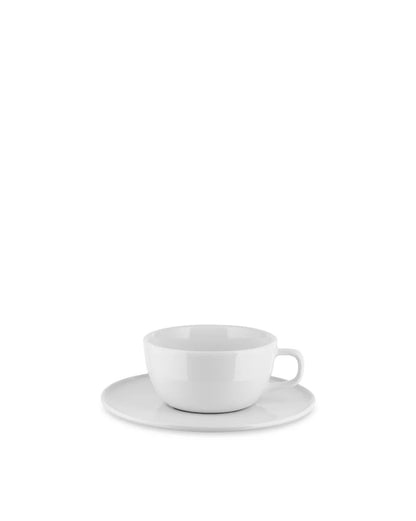 Alessi — Itsumo NF07/78S | Tazza da tè con sottotazza in porcellana — design italiano Alessi