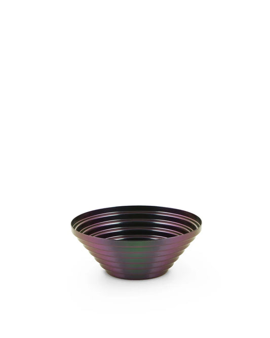 Alessi — Maya 7320/20PGR | Cestino rotondo acciaio cangiante Purplegre — design italiano Alessi