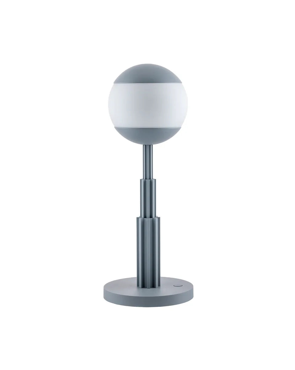 Alessi — AR04 G | Lampada da tavolo Aldo Rossi in alluminio grigio — design italiano Alessi