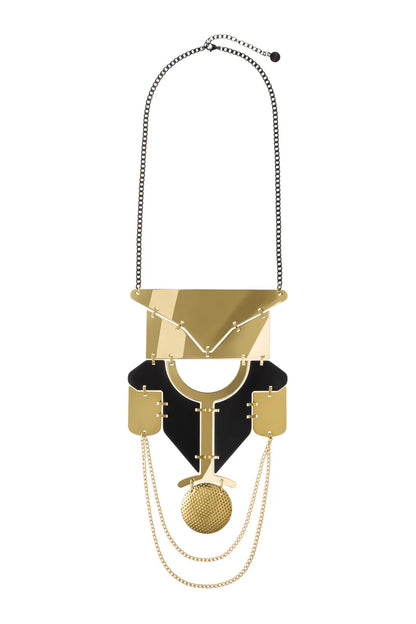 Alessi — Lorica ESA01 | Collana in acciaio PVD oro e nero — design italiano Alessi