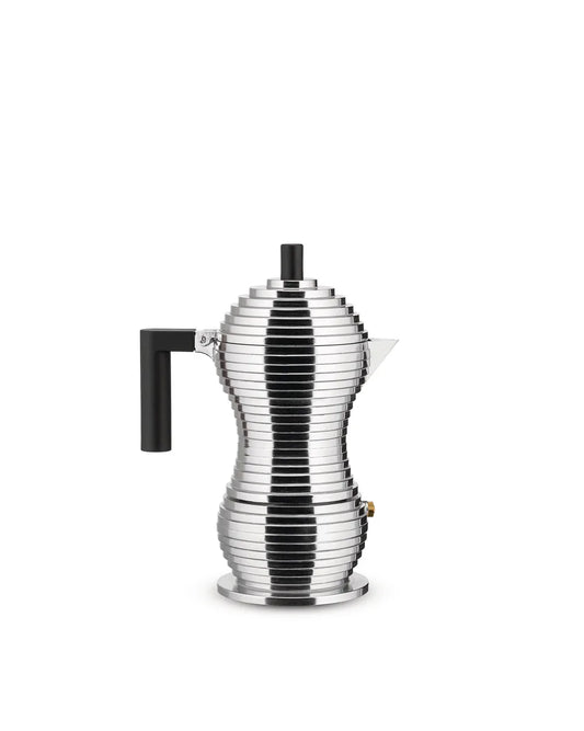 Alessi — Pulcina MDL02/3BFM | Caffettiera espresso 3 tazze di De Lucch — design italiano Alessi