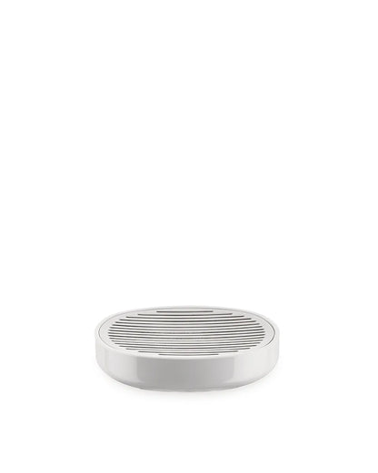 Alessi — Birillo PL04 W | Portasapone Lissoni in PMMA e acciaio — design italiano Alessi