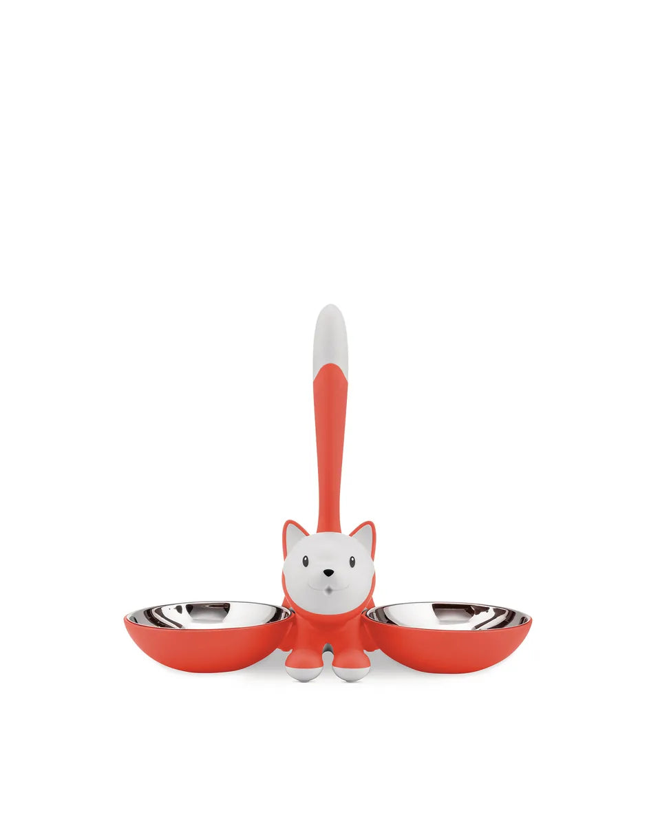 Alessi — Tigrito AMMI09 RO | Ciotola per gatti in resina e acciaio ino — design italiano Alessi