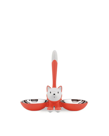 Alessi — Tigrito AMMI09 RO | Ciotola per gatti in resina e acciaio ino — design italiano Alessi
