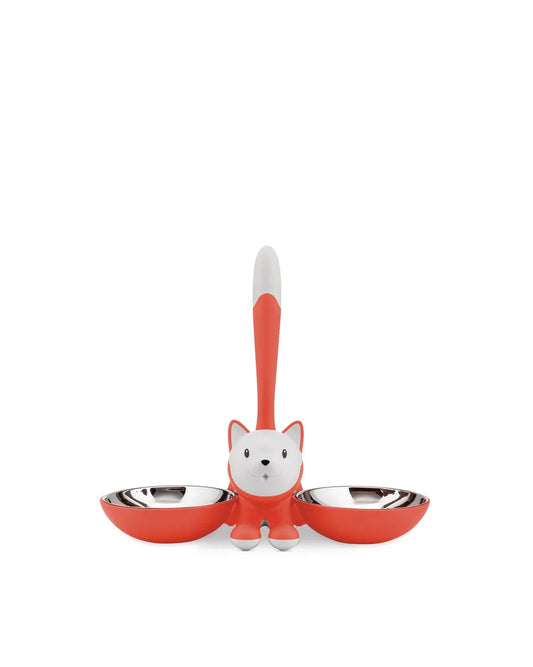Alessi — Tigrito AMMI09 RO | Ciotola per gatti in resina e acciaio ino — design italiano Alessi