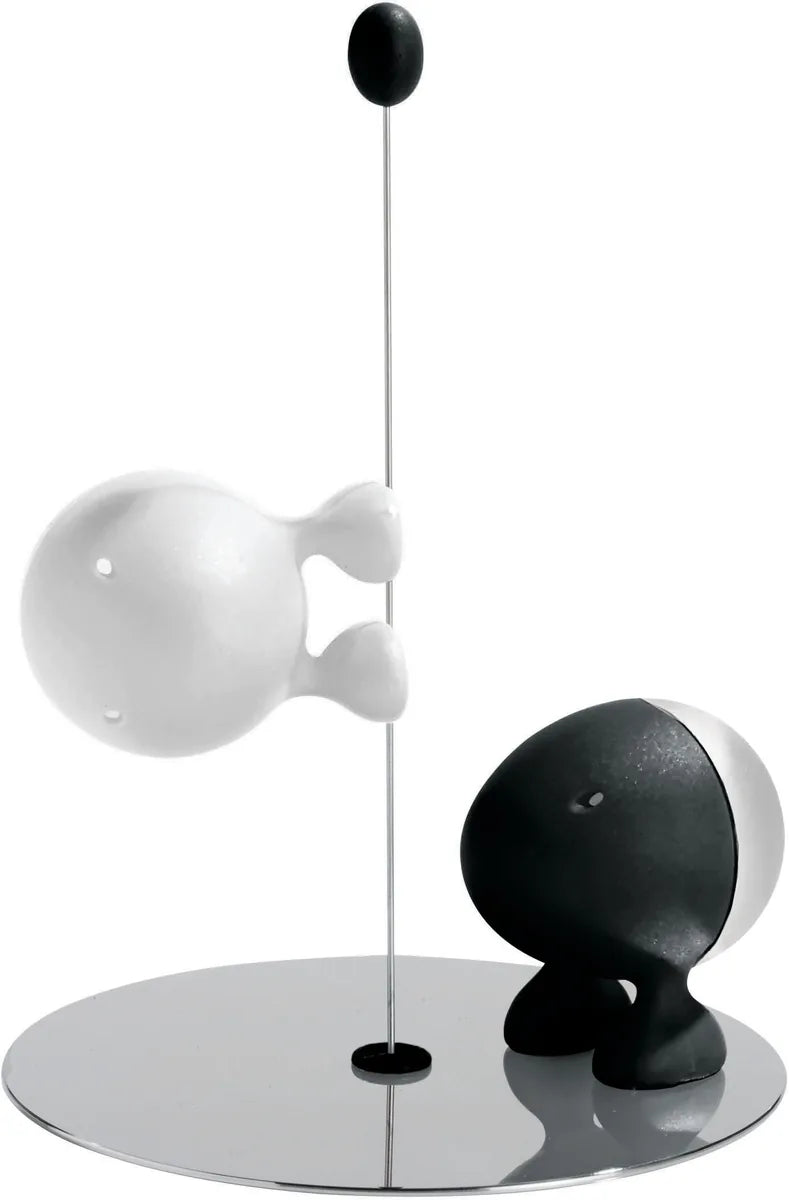 Alessi — Lilliput ASG02 BW | Set sale e pepe in resina e acciaio — design italiano Alessi