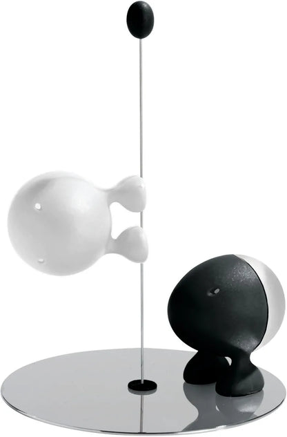 Alessi — Lilliput ASG02 BW | Set sale e pepe in resina e acciaio — design italiano Alessi