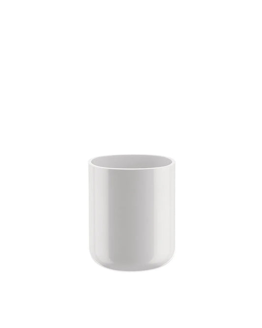 Alessi — Birillo PL03 W | Bicchiere portaspazzolini in PMMA bianco — design italiano Alessi