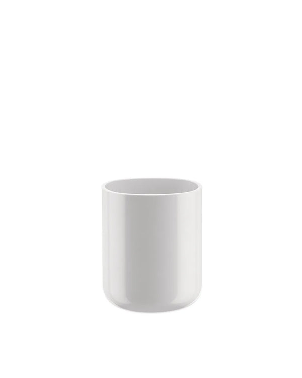 Alessi — Birillo PL03 W | Bicchiere portaspazzolini in PMMA bianco — Alessi