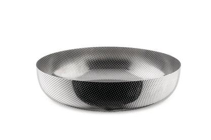 Alessi — JM17/24 T | Cestino rotondo in acciaio inox con decoro — design italiano Alessi