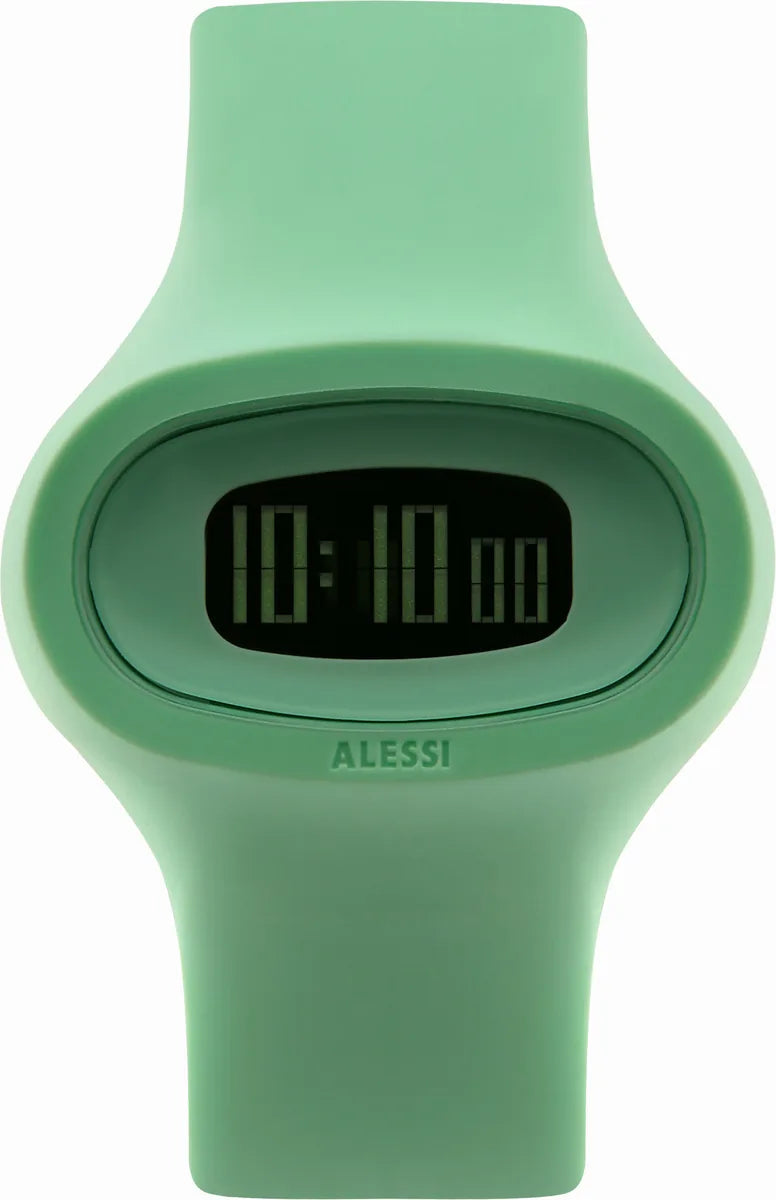 Alessi — Jak AL25001 | Orologio da polso in poliuretano verde — design italiano Alessi