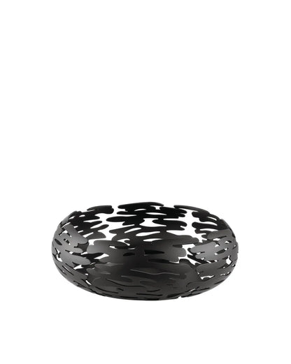 Alessi — Barknest BM02 B | Cestino rotondo in acciaio nero — design italiano Alessi