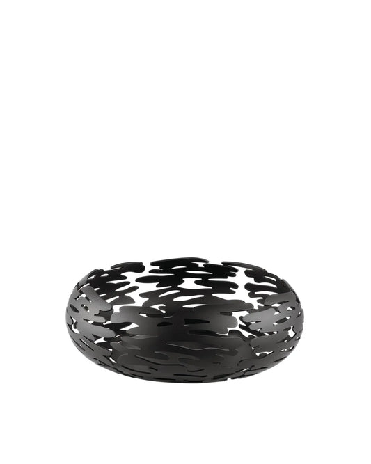 Alessi — Barknest BM02 B | Cestino rotondo in acciaio nero — design italiano Alessi