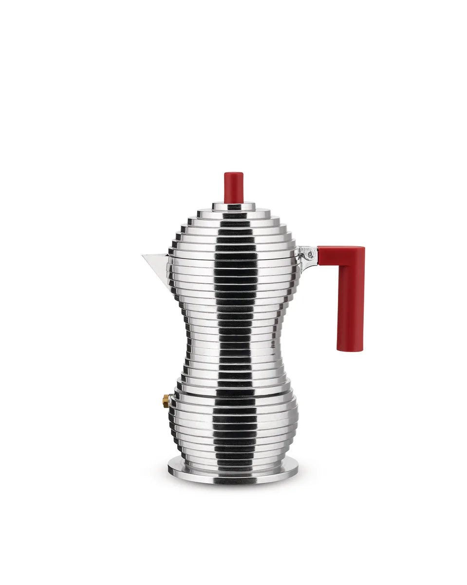 Alessi — Pulcina MDL02/3 R | Caffettiera espresso in alluminio rosso — design italiano Alessi