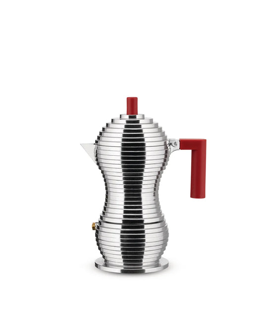 Alessi — Pulcina MDL02/3 R | Caffettiera espresso in alluminio rosso — design italiano Alessi
