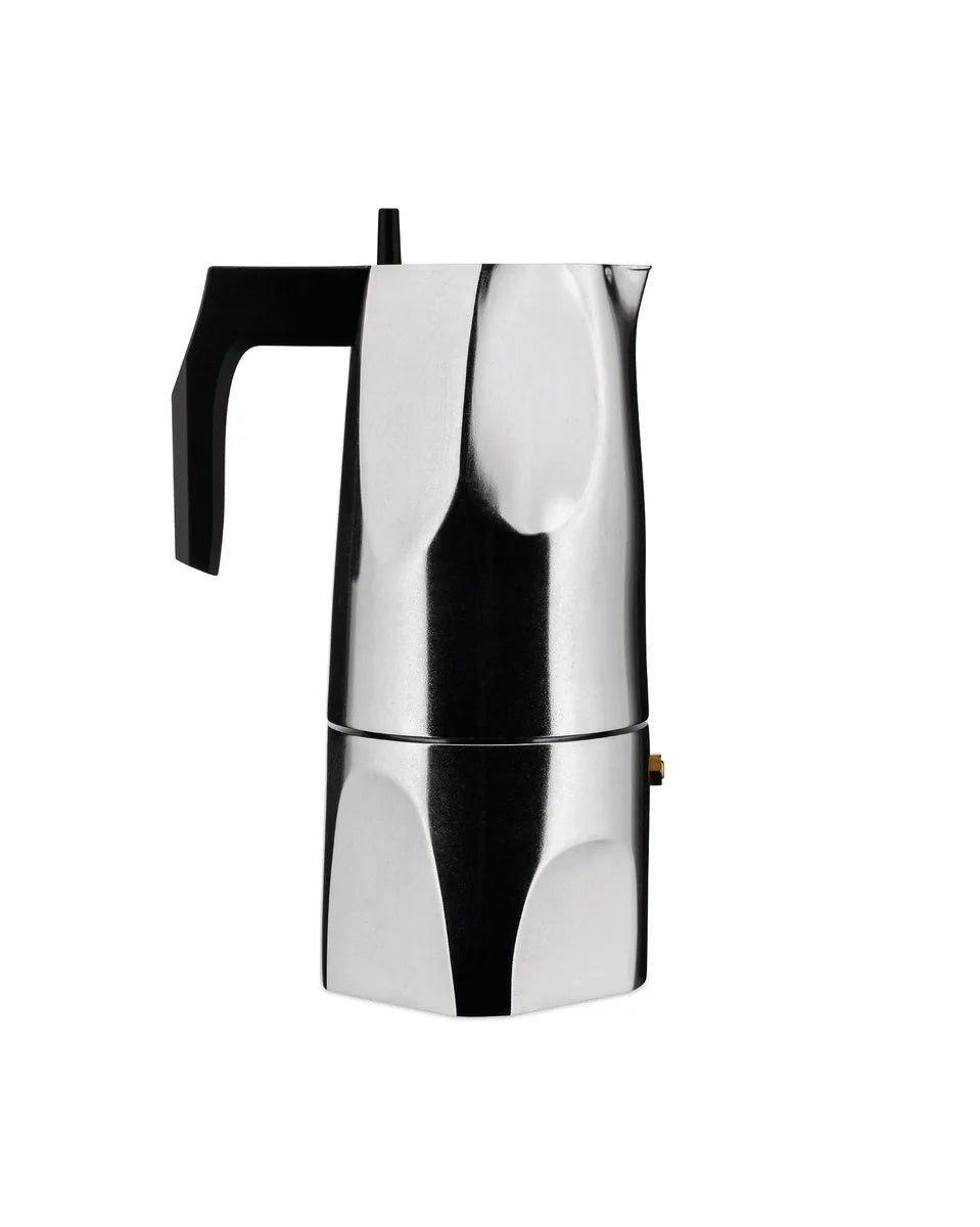 Alessi — Ossidiana MT18/6 | Caffettiera espresso in alluminio fuso — design italiano Alessi