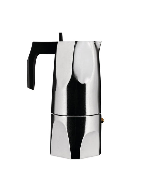 Alessi — Ossidiana MT18/6 | Caffettiera espresso in alluminio fuso — design italiano Alessi