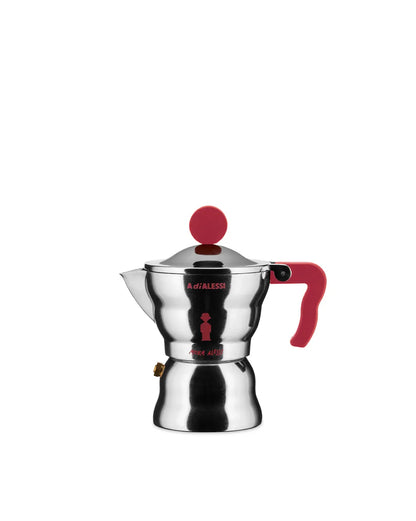 Alessi — AAM33/1 R | Moka in alluminio Mendini, rossa, 1 tazza — design italiano Alessi