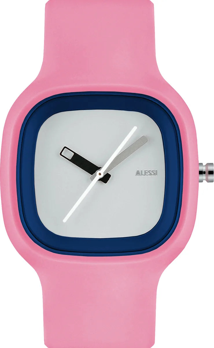 Alessi — Kaj AL10023 | Orologio da polso in poliuretano rosa — design italiano Alessi