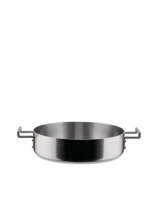 Alessi — Convivio DC102/28 | Casseruola bassa in trilamina 28 cm — design italiano Alessi