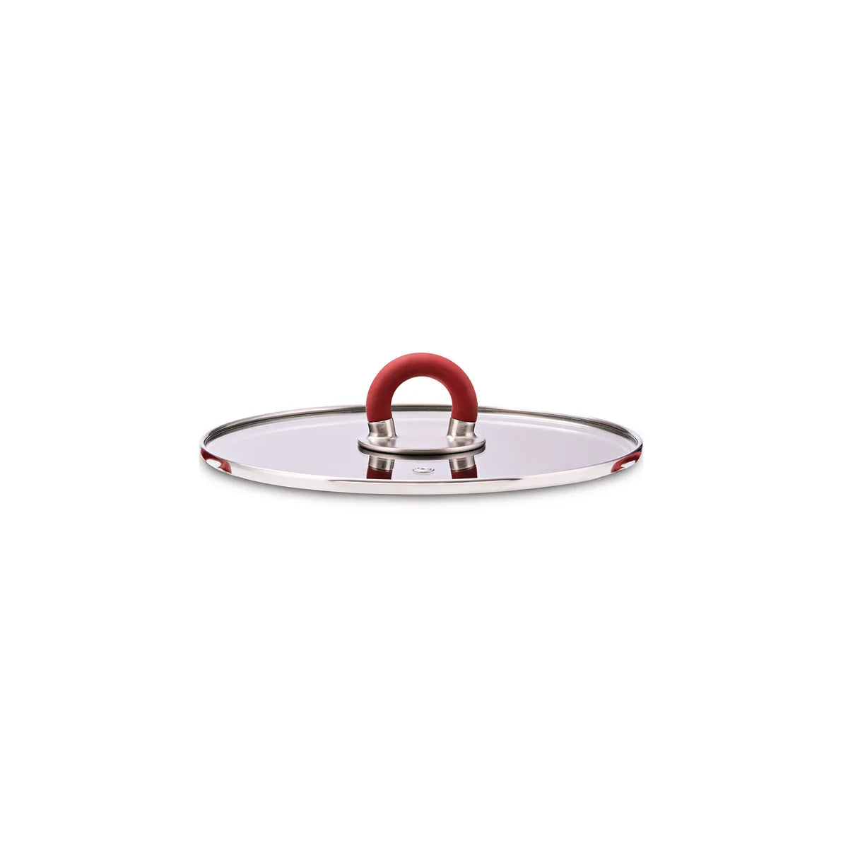 Alessi — STEN ABGMP3631R | Coperchio in vetro con pomolo silicone ross — design italiano Alessi
