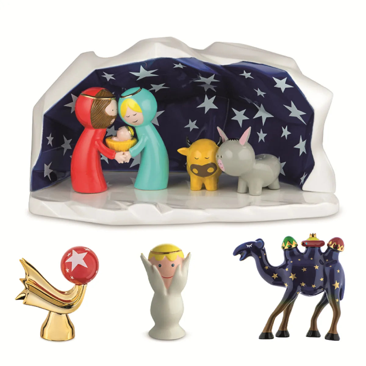 Alessi — Happy Eternity Baby AGJ01SET | Presepe in porcellana dipinto — design italiano Alessi