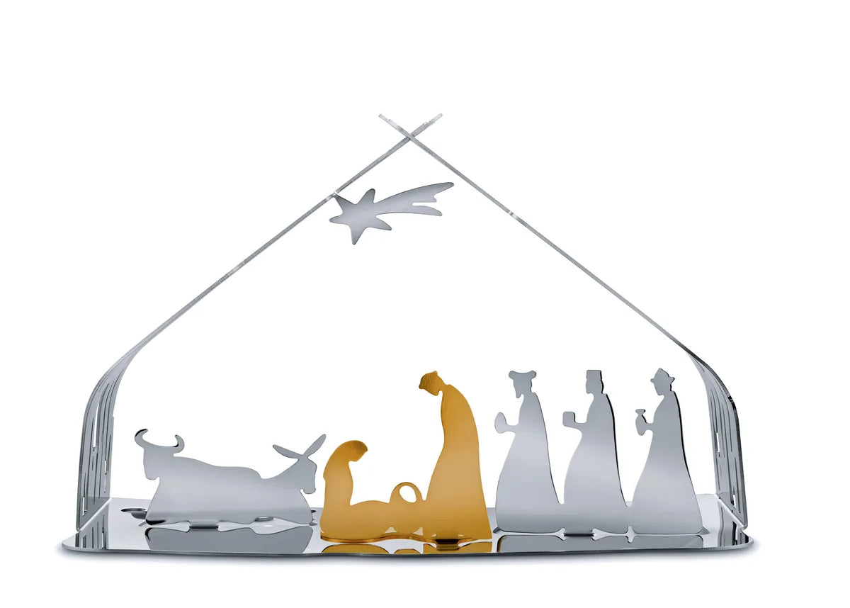 Alessi — Bark Crib BM09 | Presepe in acciaio inox e dorato — design italiano Alessi