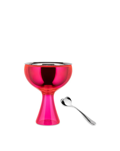 Alessi — Big Love AMMI01S F | Coppa gelato e cucchiaino fucsia Mirri — design italiano Alessi
