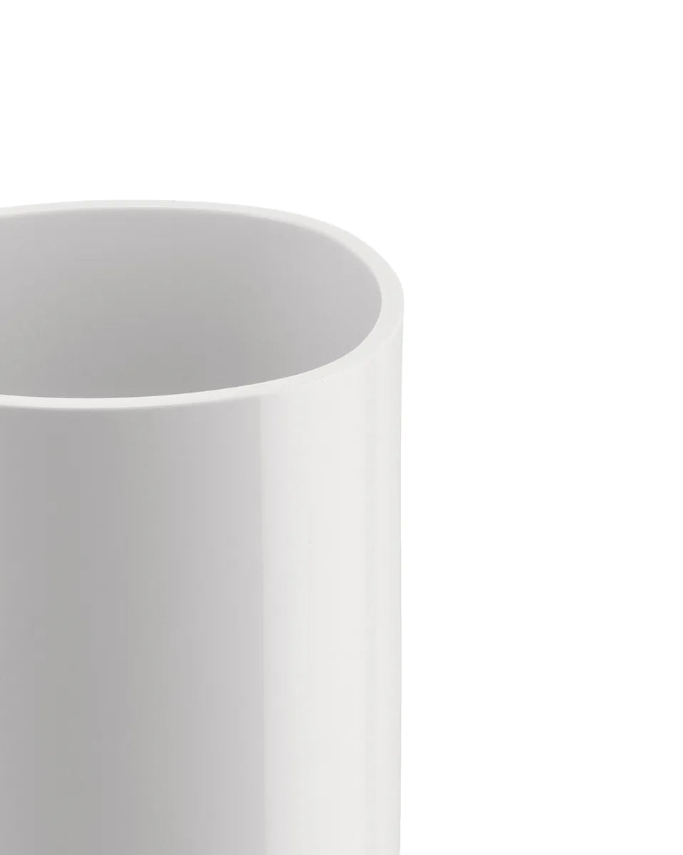 Alessi — Birillo PL03 W | Bicchiere portaspazzolini in PMMA bianco — vista principale