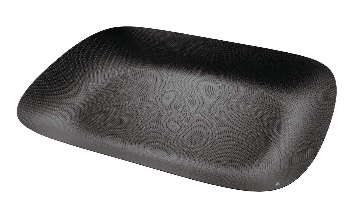 Alessi — Moiré MW70 BT | Vassoio in acciaio nero con decoro a rilievo — vista principale