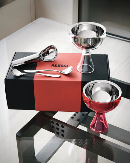 Alessi — & Ice Cream MMI01SET | Set gelato design in acciaio e PMMA — vista principale