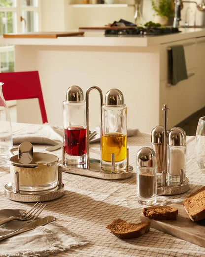 Alessi — 5071 | Formaggiera Sottsass acciaio e cristallo — vista principale