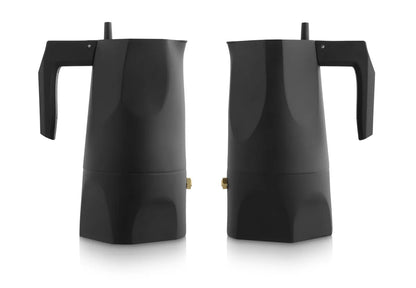 Alessi — Ossidiana MT18/3 B | Caffettiera espresso in alluminio nero — vista principale