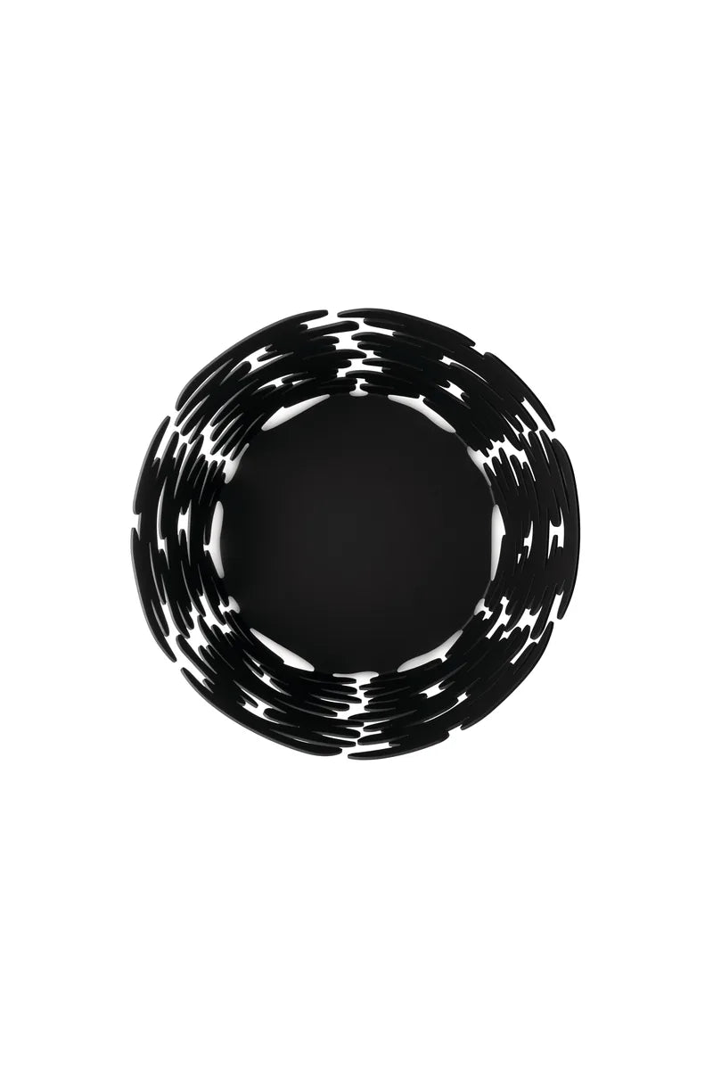 Alessi — Barket BM10/21 B | Cestino rotondo in acciaio verniciato nero — vista principale