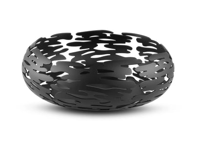 Alessi — Barknest BM02 B | Cestino rotondo in acciaio nero — vista principale