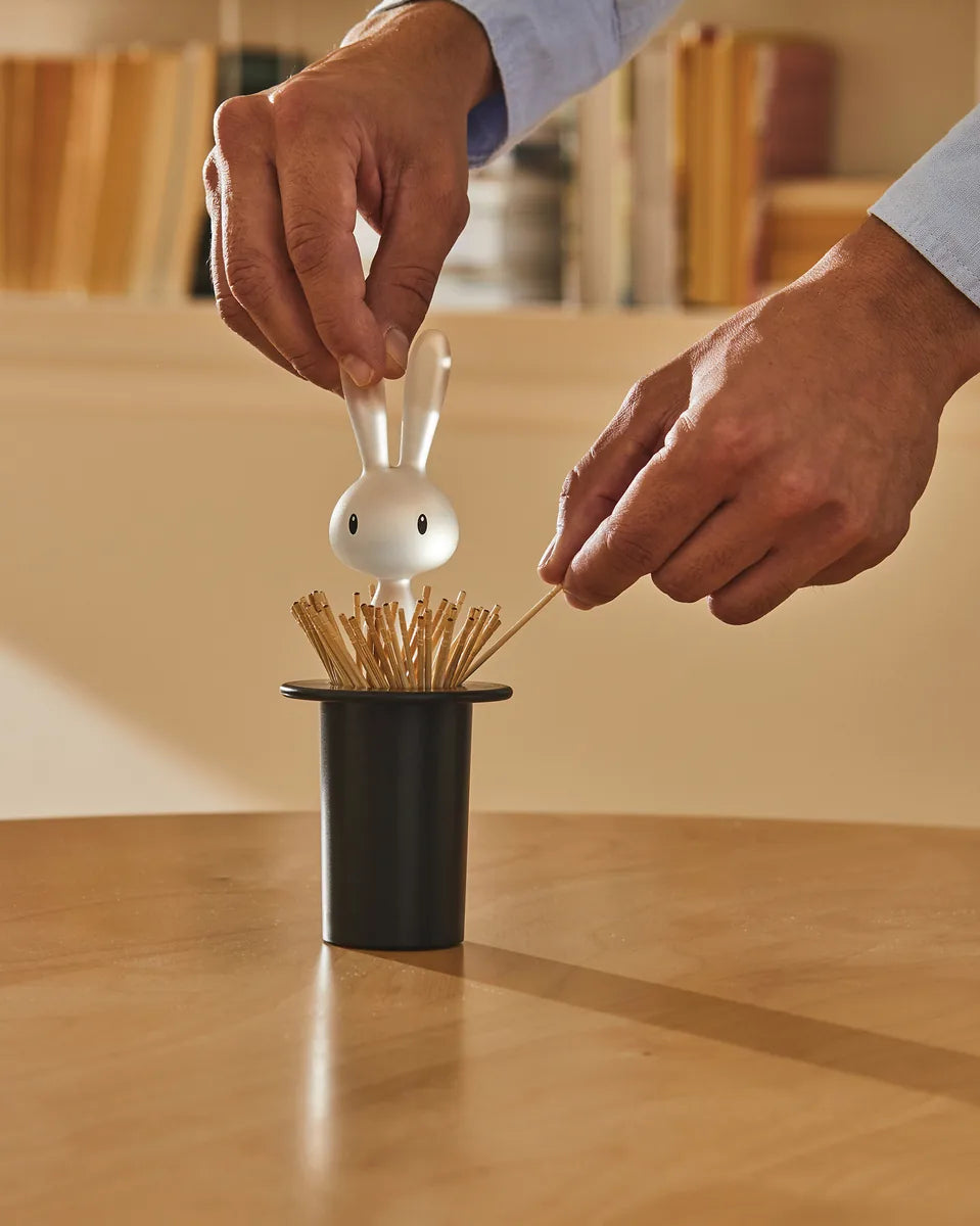 Alessi — Magic Bunny ASG16 B | Portastuzzicadenti in resina nero — vista principale