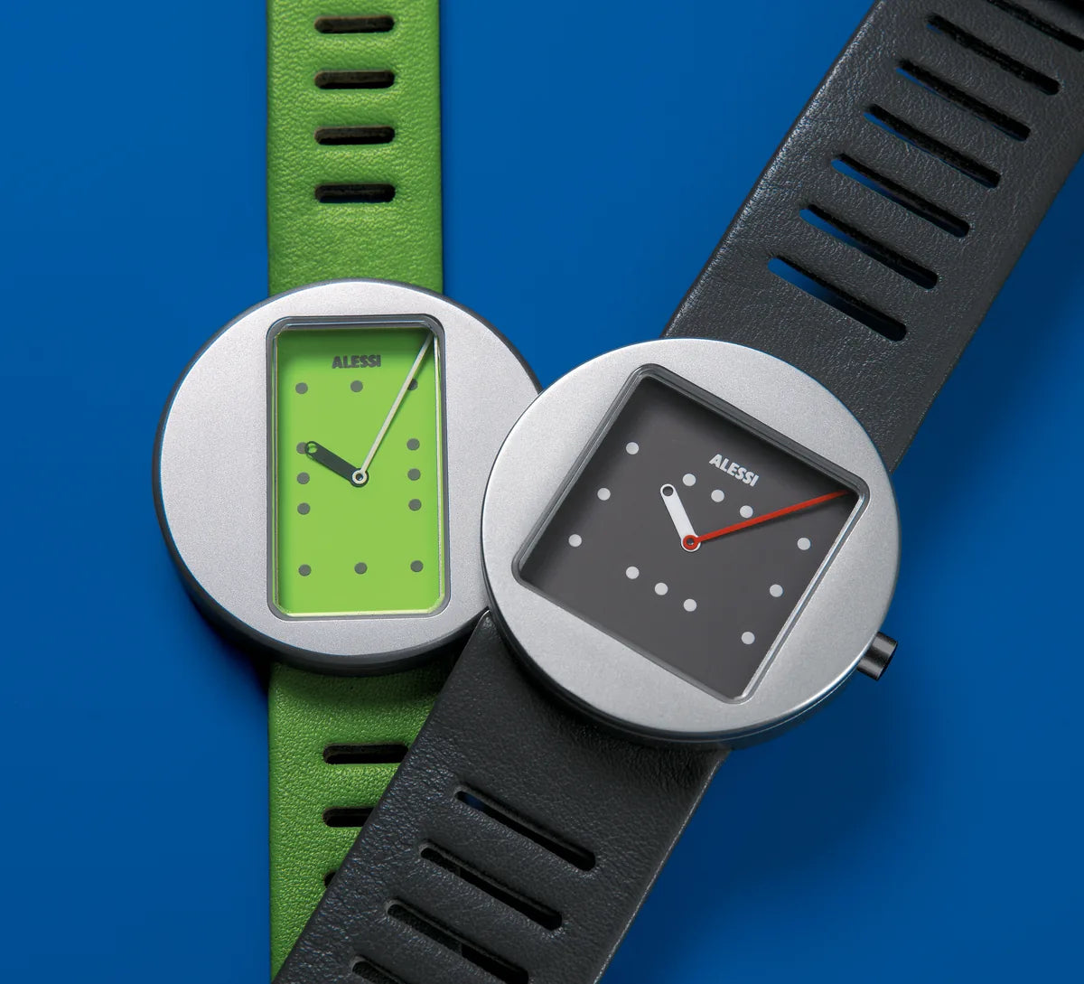 Alessi — Ontime AL14001 | Orologio in acciaio e pelle marrone — vista principale