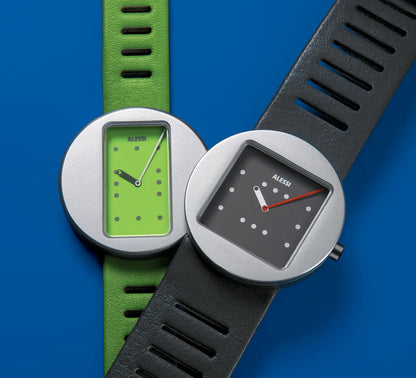 Alessi — Ontime AL14001 | Orologio in acciaio e pelle marrone — vista principale