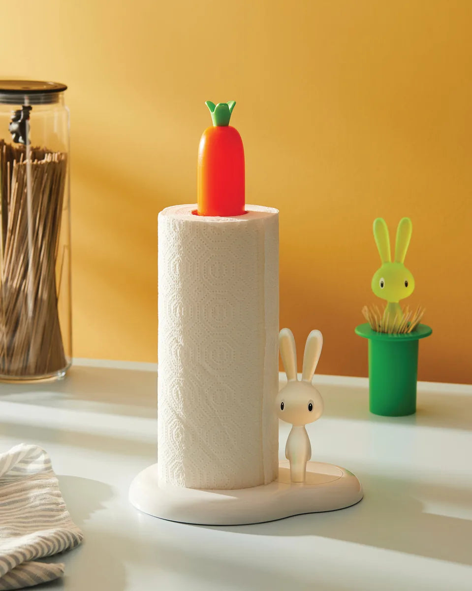 Alessi — Bunny & Carrot ASG42 W | Portarotolo da cucina in resina bian — vista principale