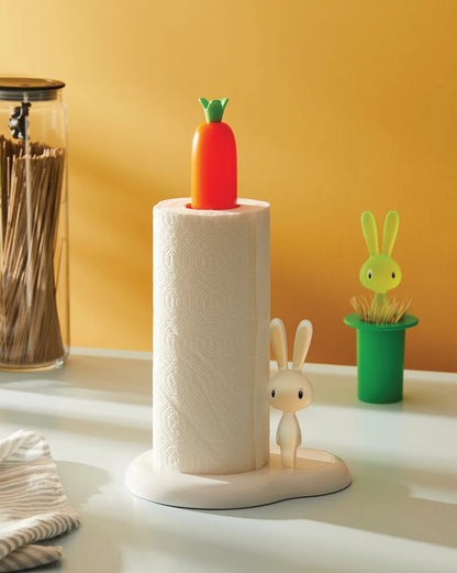 Alessi — Bunny & Carrot ASG42 W | Portarotolo da cucina in resina bian — vista principale