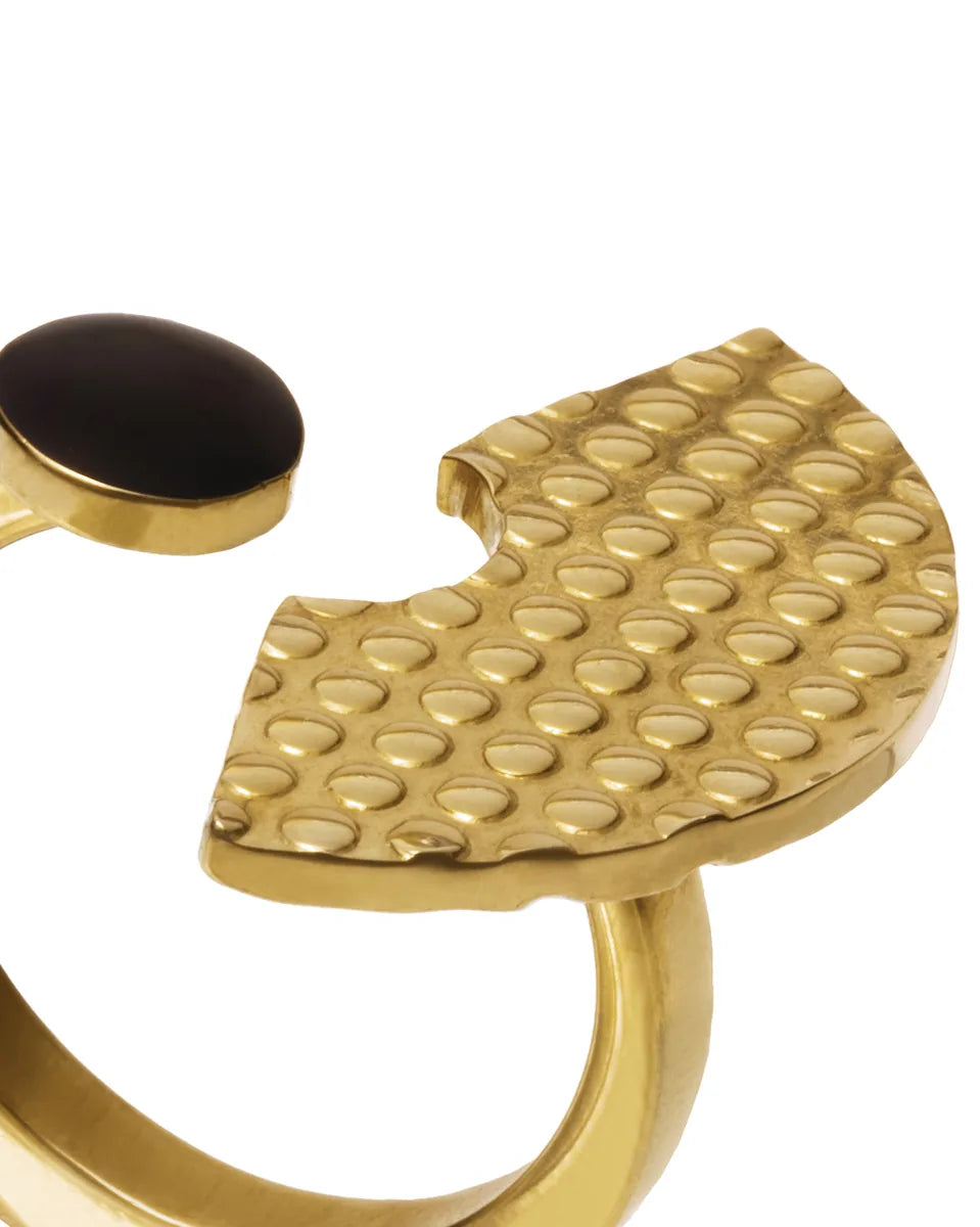 Alessi — Edone ESA03 ESA03 3M | Anello in acciaio PVD oro e nero — vista principale