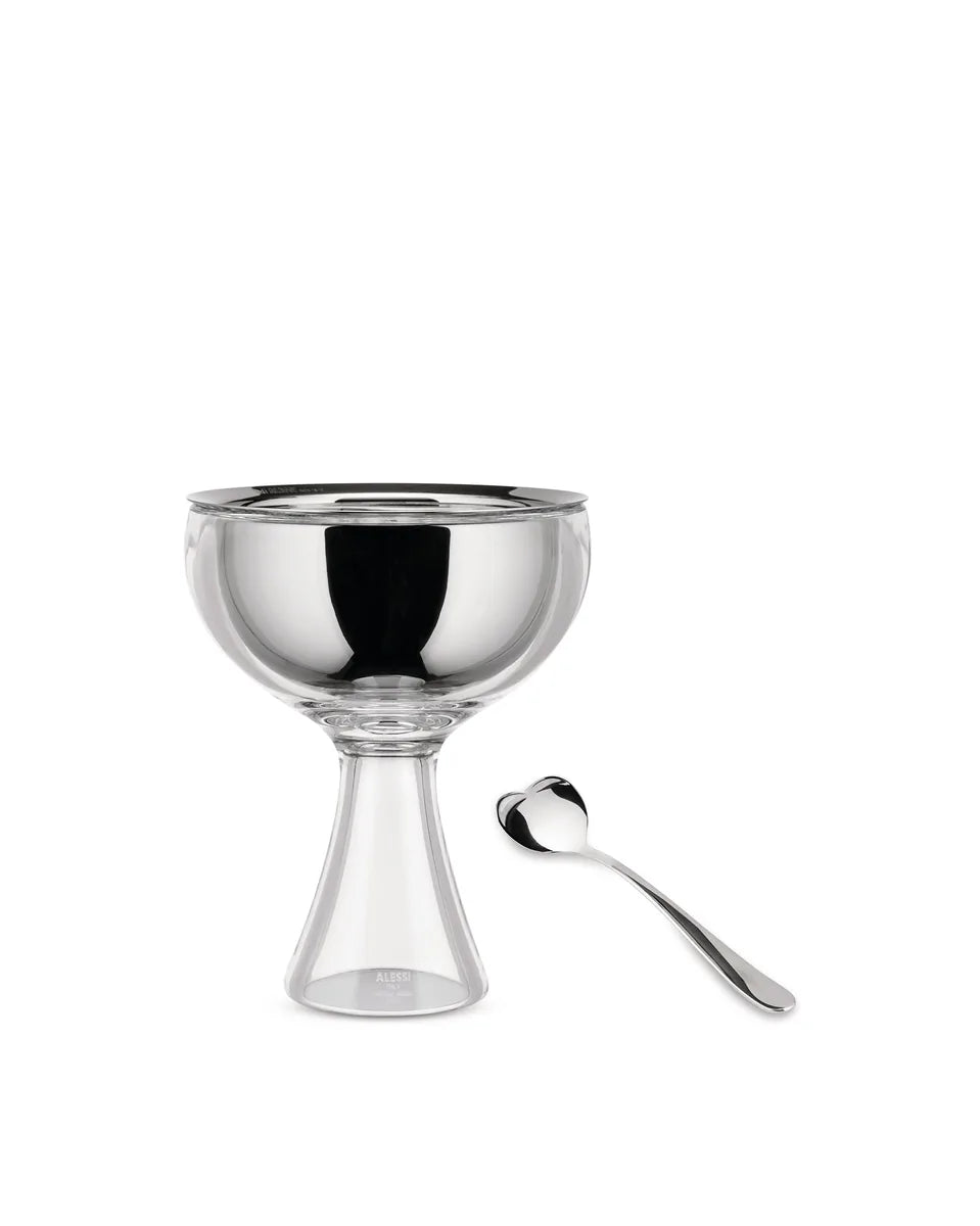 Alessi — Big Love AMMI01S F | Coppa gelato e cucchiaino fucsia Mirri — vista principale