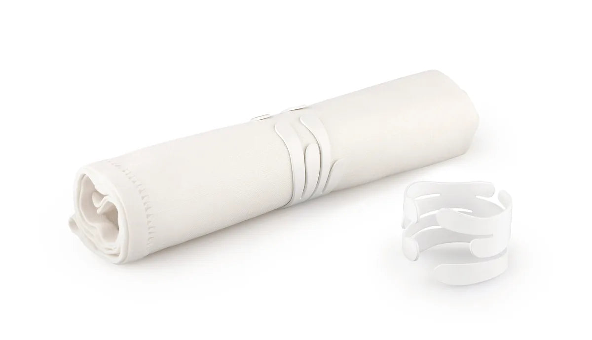 Alessi — Barkring BM17S2 W | Set 2 portatovagliolo acciaio bianco — vista principale