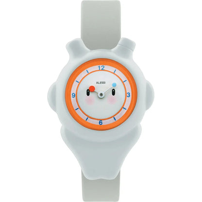 Alessi — Space-bimba AL23001 | Orologio da polso in poliuretano bianco