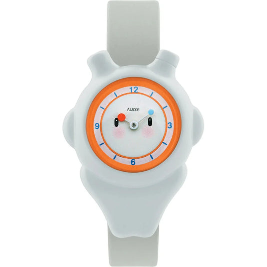 Alessi — Space-bimba AL23001 | Orologio da polso in poliuretano bianco
