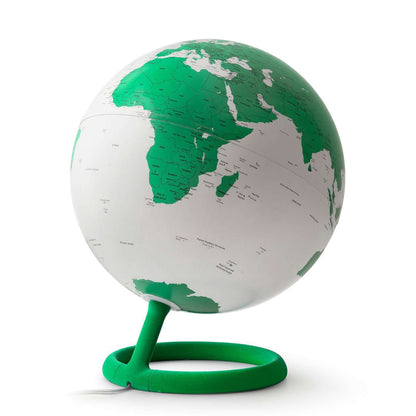 Atmosphere Evolve Velvet Giada — lampada mappamondo con base in velluto verde giada