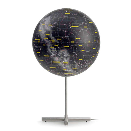 Atmosphere Heavens Posh Edition — lampada mappamondo celeste National Geographic, vista frontale