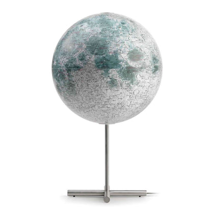 Atmosphere Moon Posh Edition — lampada mappamondo lunare National Geographic, stelo satinato