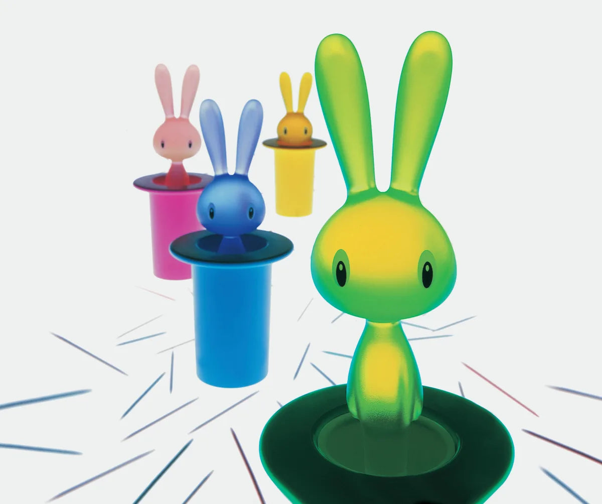 Alessi — Magic Bunny ASG16 B | Portastuzzicadenti in resina nero — dettaglio